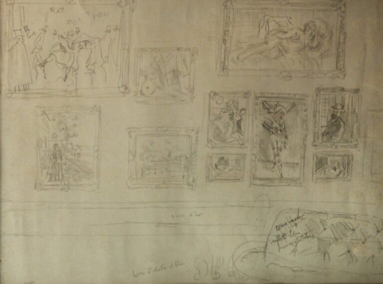 L'exposition de tableaux Mine de plomb, signée du cachet en bas à gauche et annotée 46 x62 cm