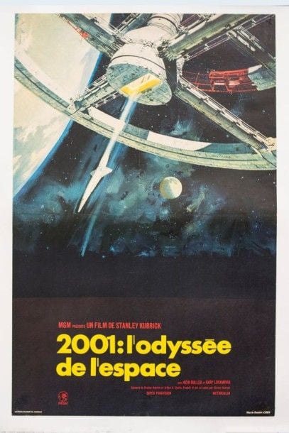 l'Odysée de l'espace Affichette - 2001: l'odysée de l'espace- 40 x 60 Etat neuf, entoillée 1968 France