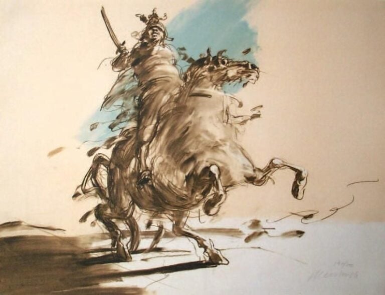 LA GLOIRE DE MARBRE Lithographie originale encadrée Numérotée 147/250 en bas à gauche Signée en bas à droite 56 x 76 cm