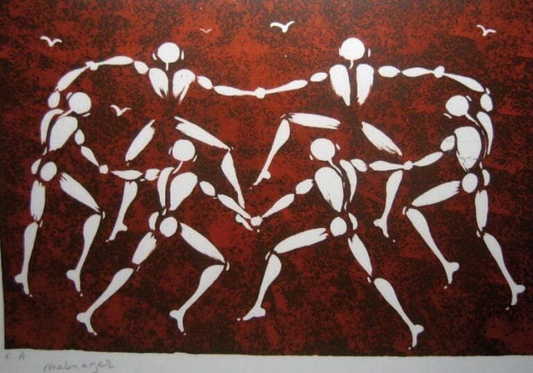 La ronde Epreuve d'artiste signée en bas à gauche 40 x 57 cm