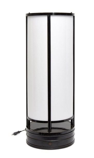 Lanterne andon en bois noir de forme rond