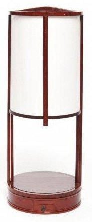 Lanterne andon pivotante de forme ronde, laquée rouge fonc