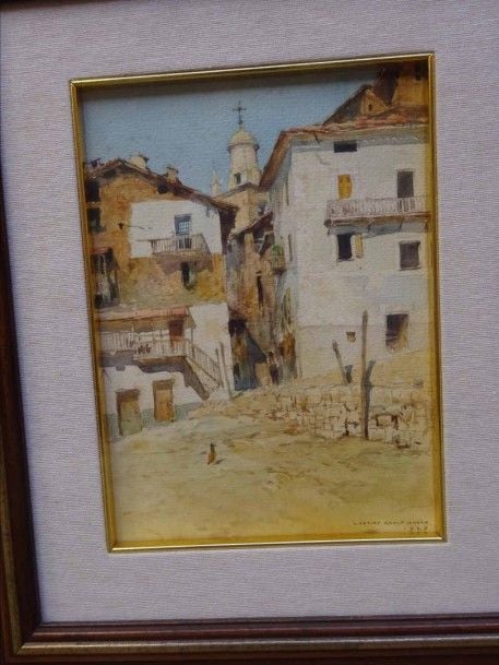 "Le campanile vu de la cour belvédère" Aquarelle sur papier