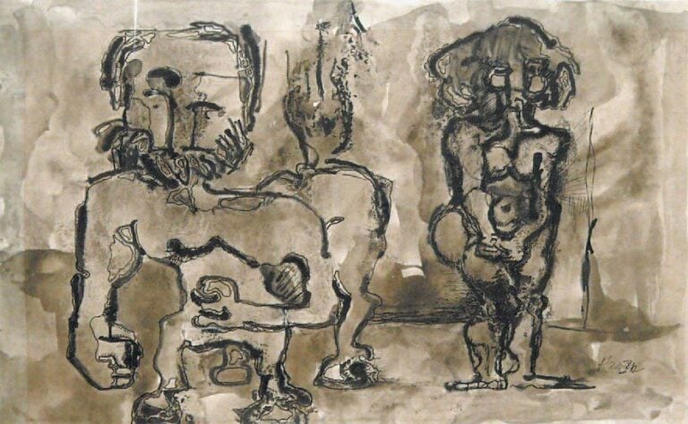 Le Centaure Taloux (1978) Lavis d'encre Signé en bas à droite, titré et daté au dos 29 x 40 cm Exposition : BWA, Lublin, 1978