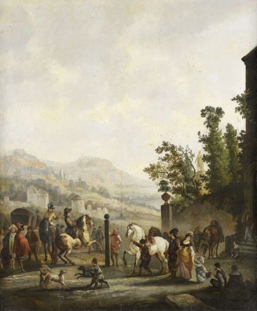 Le départ en voyage dans un paysage italianisan