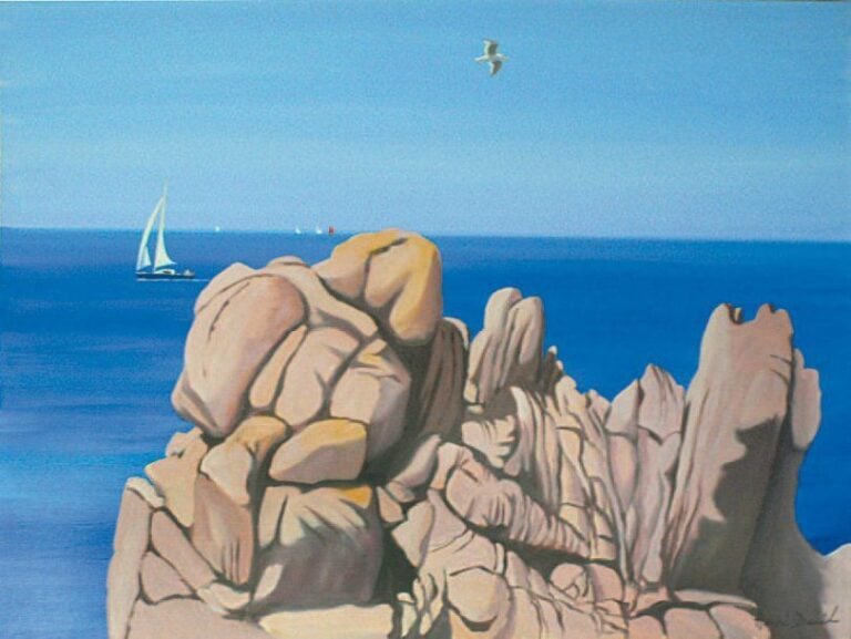 « Le goéland, Ile de Bréhat » Huile sur toil