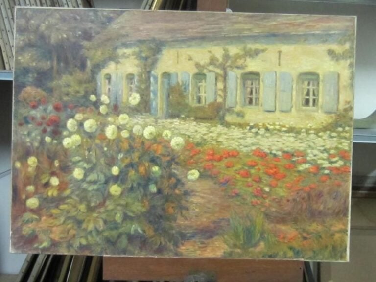 Le massif de dalhias, jardin de campagne
