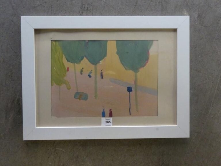 Le parc Gouache sur papier, cachet de la vente d'atelier au dos 15,5 x 21,5 cm