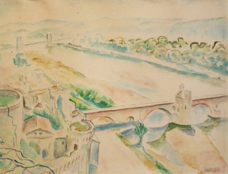 Le Pont d'Avignon Aquarell