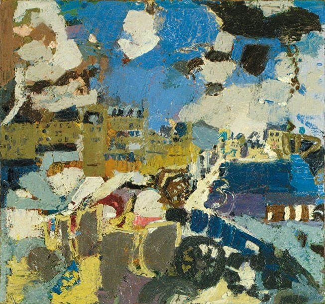 LE PONT-NEUF À PARIS Huile sur toile, signée en bas à droite, Contresignée et titrée au dos 54,5 x 51,5 cm