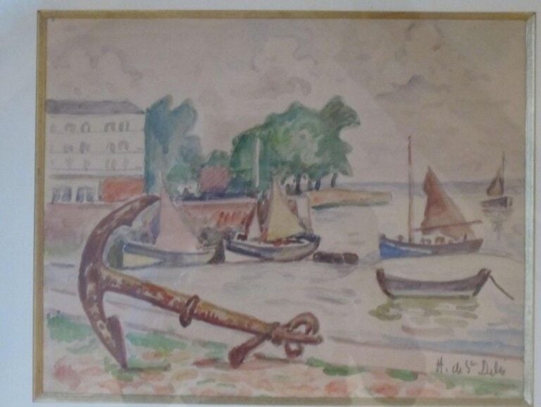 Le port Aquarelle, signée en bas à droite 24 x 30 cm