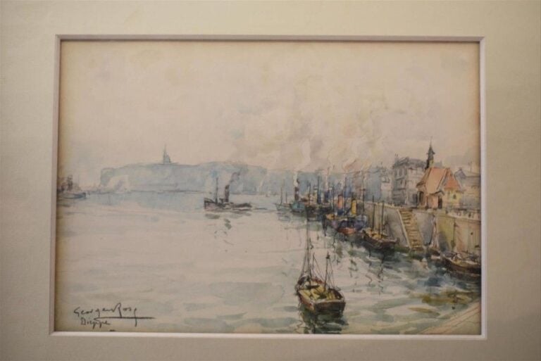 Le port de Dieppe Aquarelle sur papier, signée en bas à gauche 25 x 36 cm