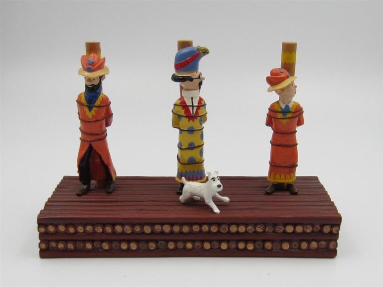 « Le temple du soleil » Tintin, Milou, Tournesol et Haddock sur le bûche