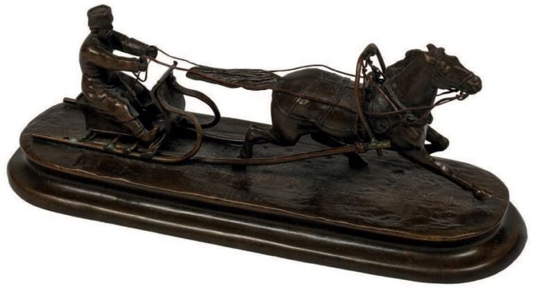 LE TRAINEAU Bronze patin