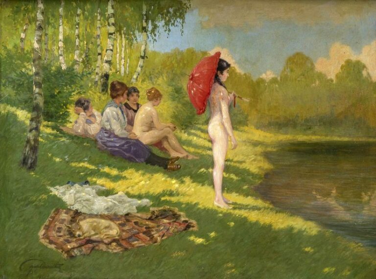 Les baigneuses (femmes au bord de la rivière)