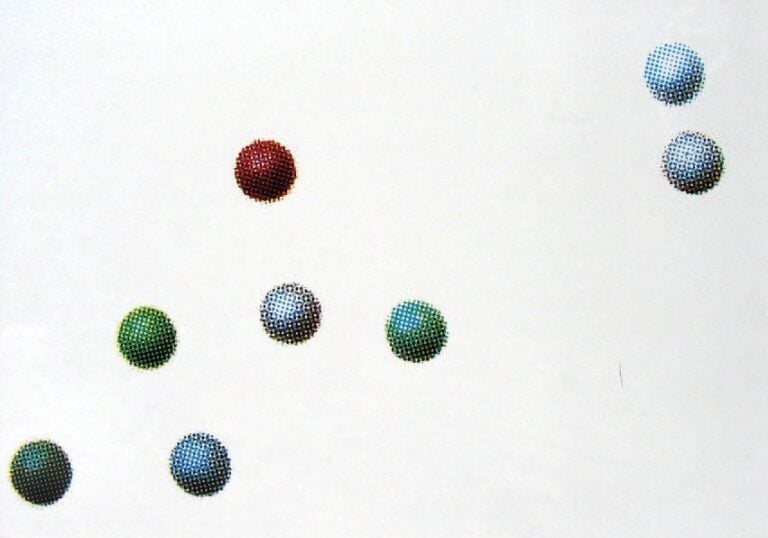 Les billes de Genève, 1971 Sérigraphie sur carton Signée en bas à droite 49 x 68 cm