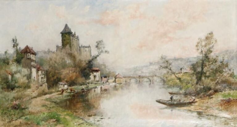 «Les bords de la Loire» Huile sur toile 36 x 65 cm