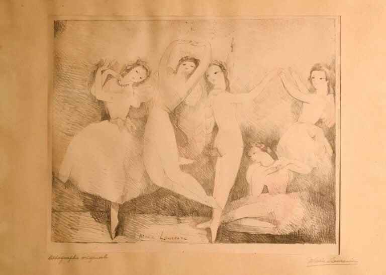 Les danseuses Lithographie Signée dans la planche 34 x 43 cm