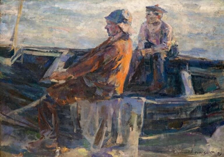 Les deux marins, 1895 Huile sur toile, signée et datée en bas à droite 76 x 106 cm