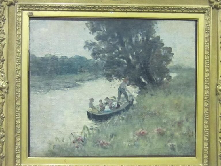 Les enfants dans une barque