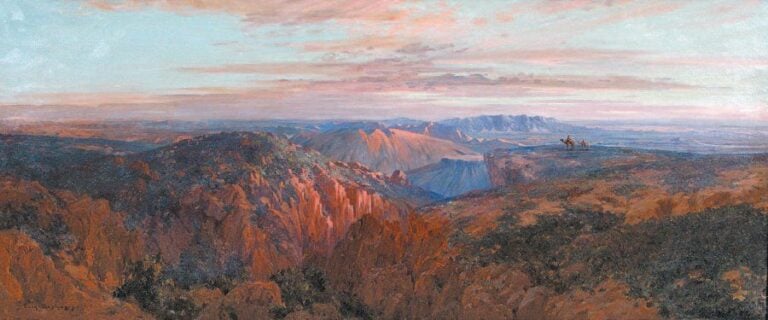 Les environs de Biskra Huile sur toile, signée en bas à gauche 50 x 120 cm