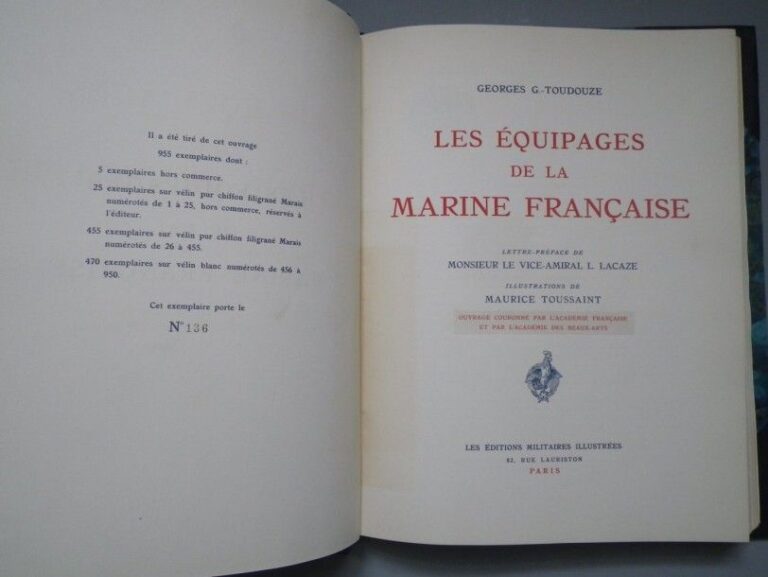 Les équipages de la marine française Par Georges Toudouze, illustration de Maurice Toussain