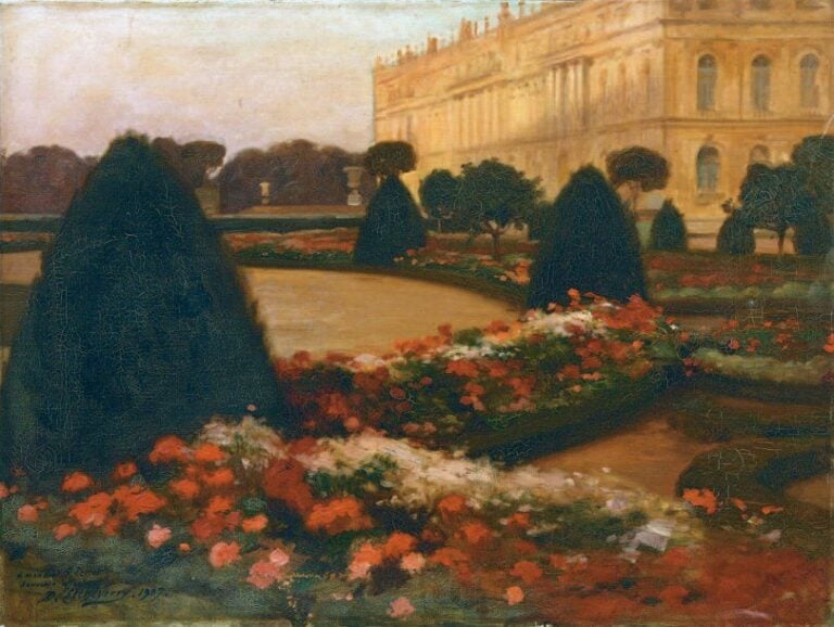 « Les Jardins du Luxembourg » Huile sur toile, signée en bas à gauche et datée 190