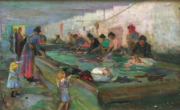 Les lavandières (1911) Huile sur toil