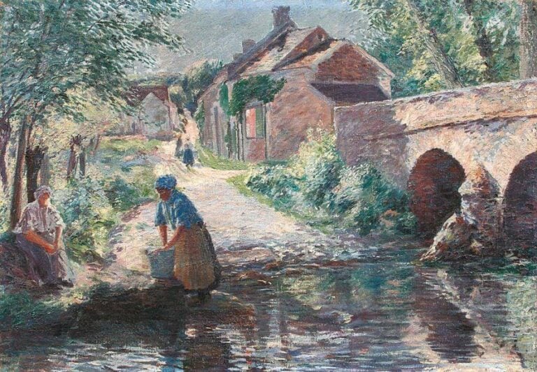 Les lavandières Huile sur toil
