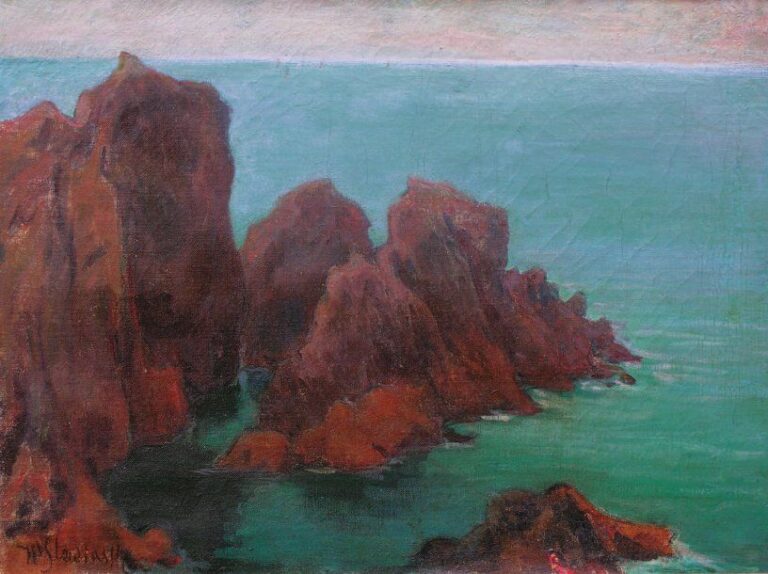 Les rochers - Belle-Île (1894) Huile sur toile Signée en bas à gauche 48 x 61 cm Provenance: collection privée, France