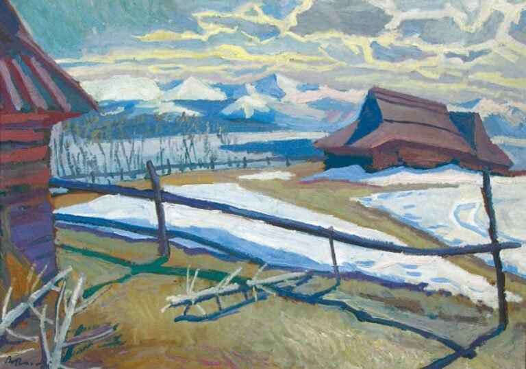 Les Tatras Huile sur carton Signée en bas à gauche 45 x 65 cm