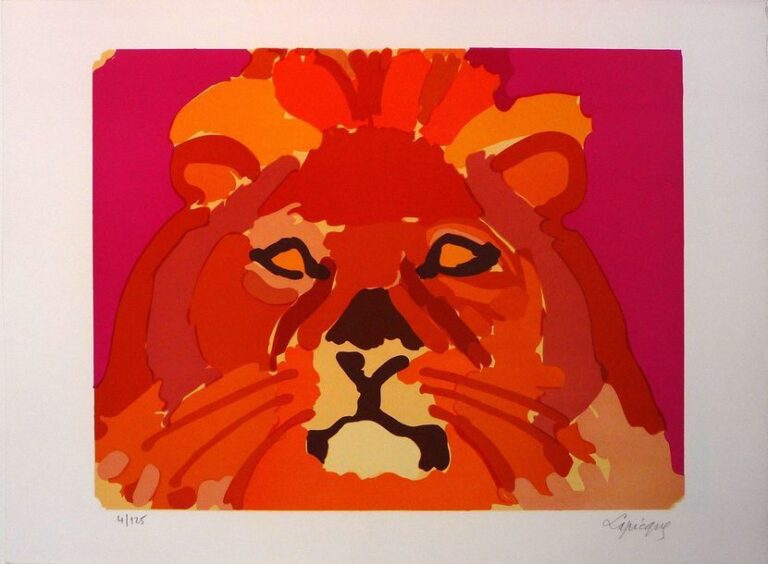 Lion, Lithographie signée et numérotée 4/125