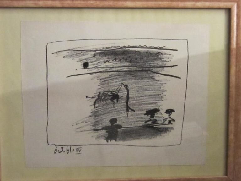 Lithographie d'aprés P Picasso 6/3/61 24,5x 31cm