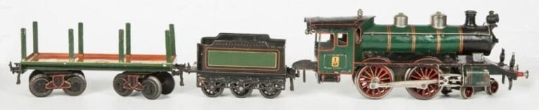 Loco et son tender type 020 vapeur «1/48»: tôle peinte, modèle à cabine coupe - vent, méc
