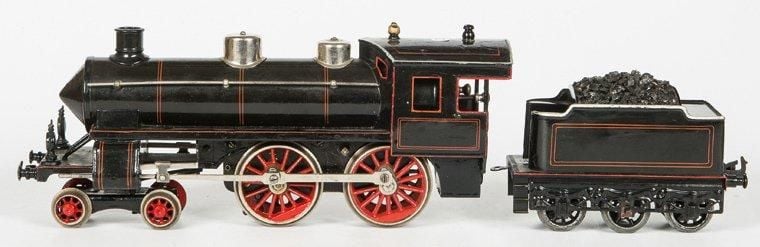Loco et son tender type 220 vapeur: tôle peinte à cabine coupe - vent, méc