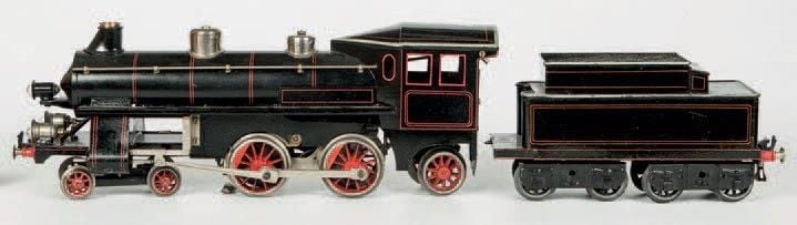 Loco et son tender type 221 vapeur Atlantic à cabine coupevent: tôle peinte, méc