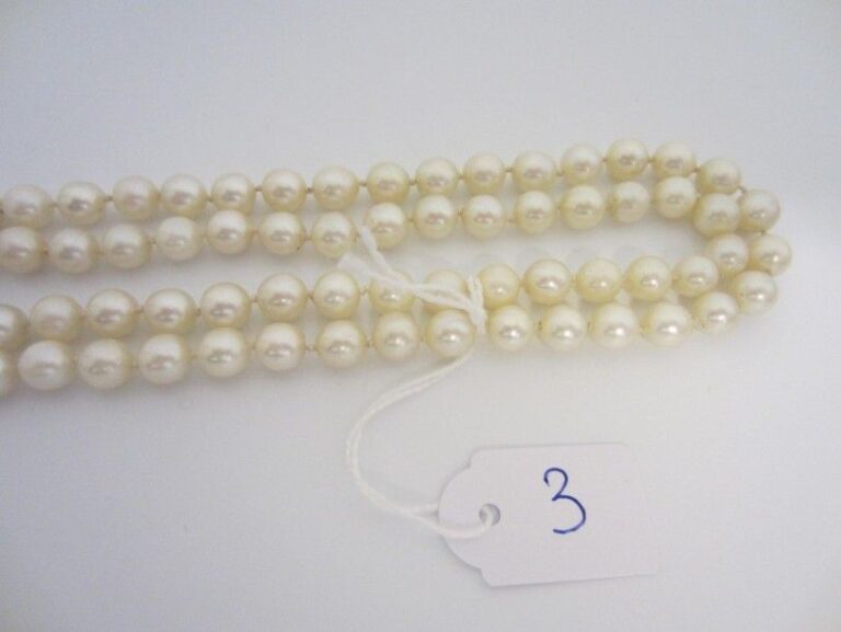 Long COLLIER de perles de culture blanche