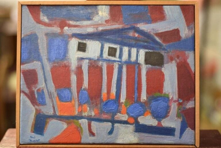 «Longuetoise», 1973 Huile sur toile, signée en bas à gauche Titrée, datée et contresignée au dos 19 x 24 cm