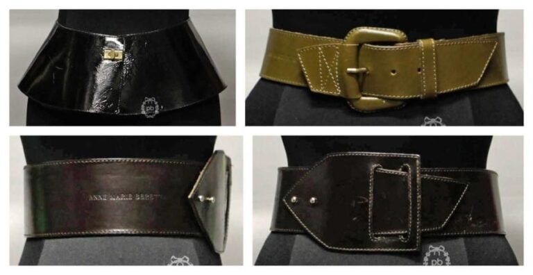 LOT comprenant QUATRE CEINTURES en cuir diverses (petite patine d'usage)