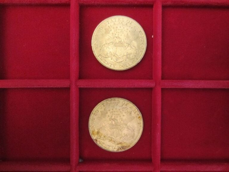 Lot de 2 pièces de 20 $ en or type Liberty, 1904