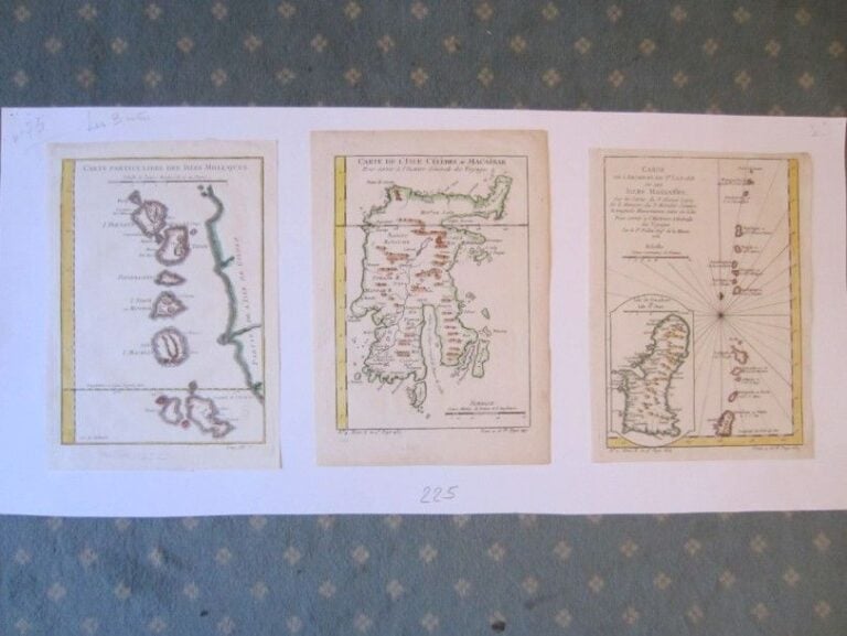 Lot de 3 cartes d'Indonési