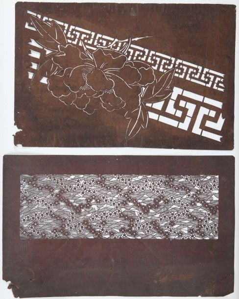 Lot de 38 pochoirs de petites tailles (katagami