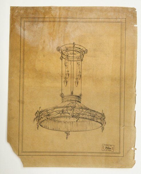 Lot De 8 Dessins Originaux Sur Calques, Etude De Luminaire