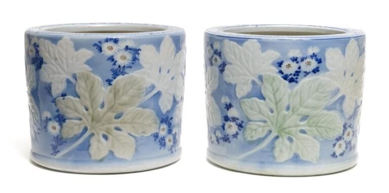 Lot de deux braseros (hibachi) de forme rond