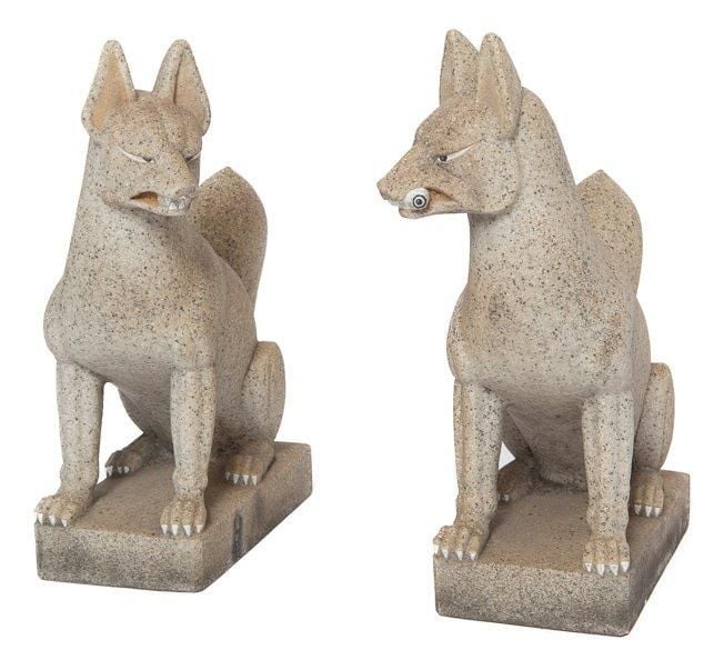 Lot de deux renards inari composit