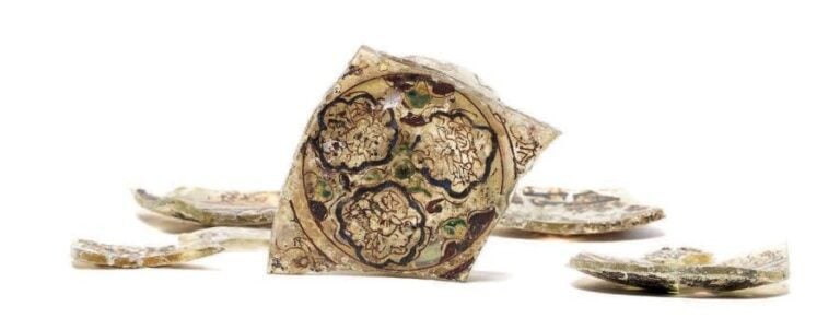 Lot de six fragments de verre Mamelouks