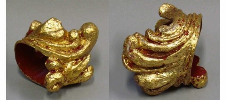MANCHETTE en papier maché doré (monogrammée)