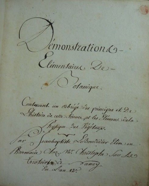 MANUSCRIT - LEBONDIDIER Jean-Baptist