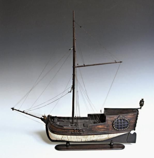 MAQUETTE D'UNE CHARPENTE D'UN YACHT DU XVIe SIÈCLE Réalisation contemporaine d'un modèle peu couran