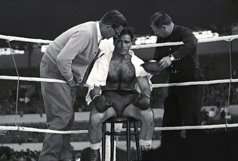 Marcel Cerdan, championnat d'Europe de boxe, poids moyens - 1948 © Collections L'Équipe 23 mai 194